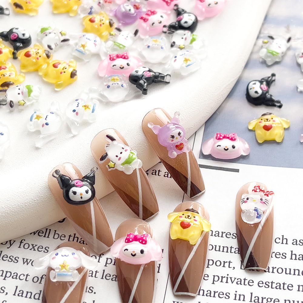 Akutoer figuras de resina 3D para uñas, ideas de personalización