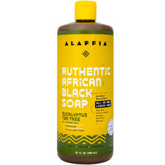 Alaffia jabón negro africano, botella vertido para lavado suave.