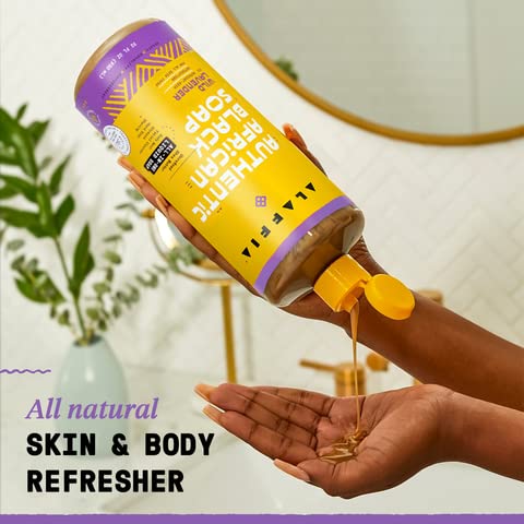 Alaffia Jabón Negro Africano Lavanda, limpia cabello y cuero cabelludo suavemente.