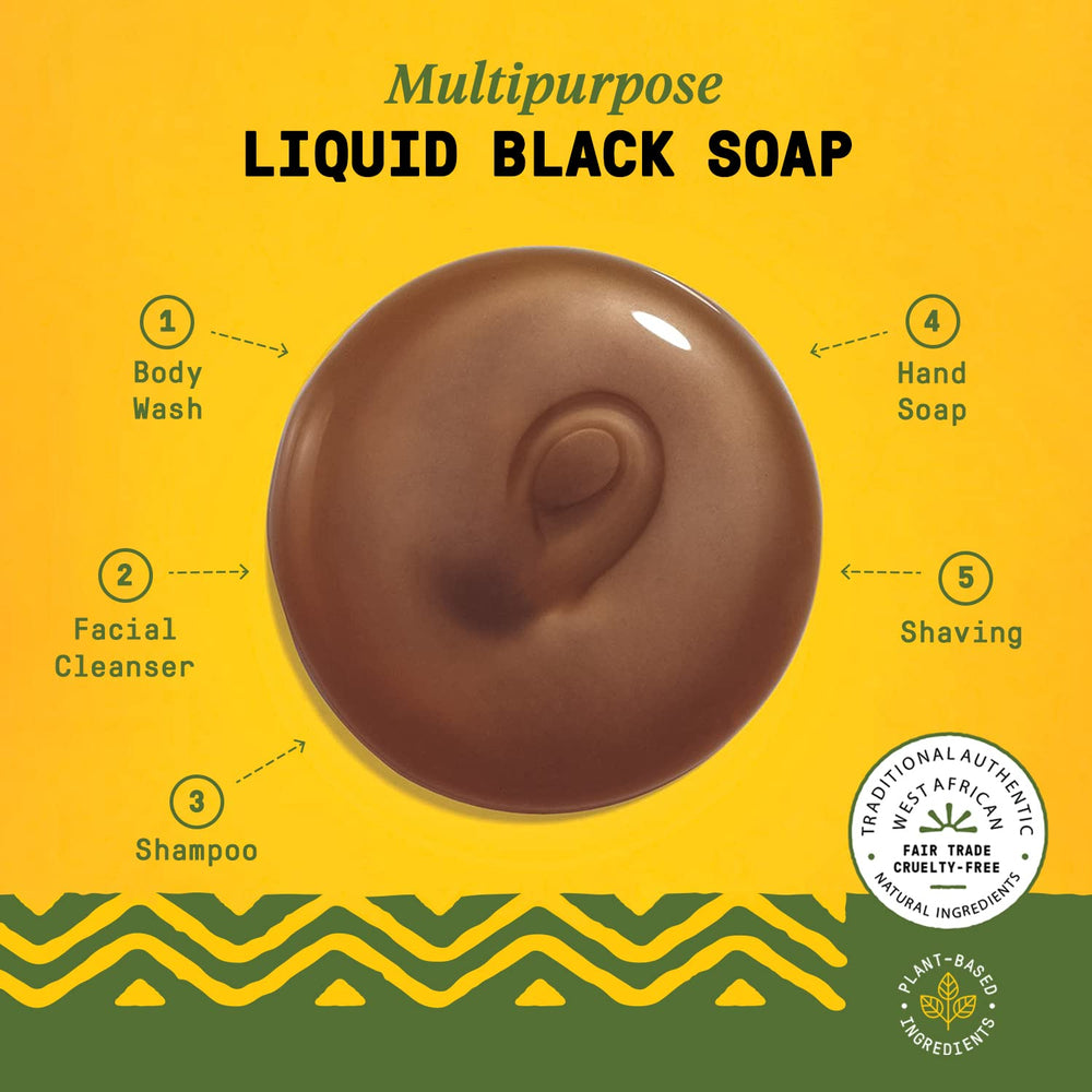 Alaffia jabón negro africano, champú suave para cuero cabelludo sensible.
