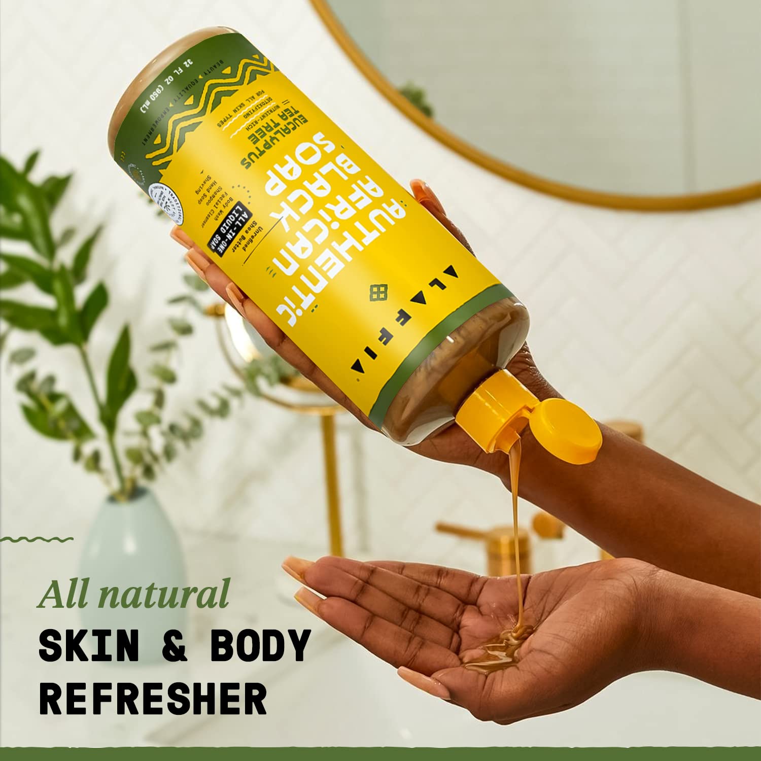 Alaffia jabón negro africano, ducha hidratante para cuerpo y piel.