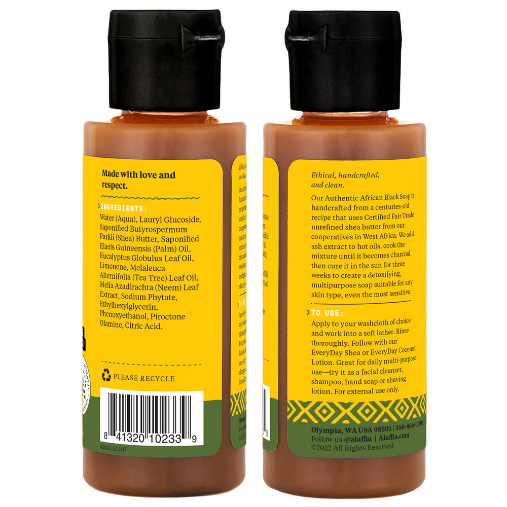 Alaffia Jabón Negro Africano Lavanda, espuma cremosa para piel suave.