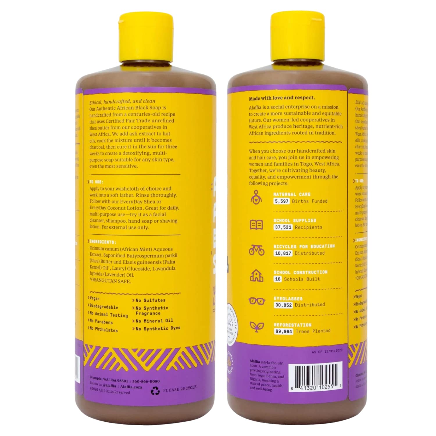 Alaffia Jabón Negro Africano Lavanda muestra textura cremosa para piel sensible.