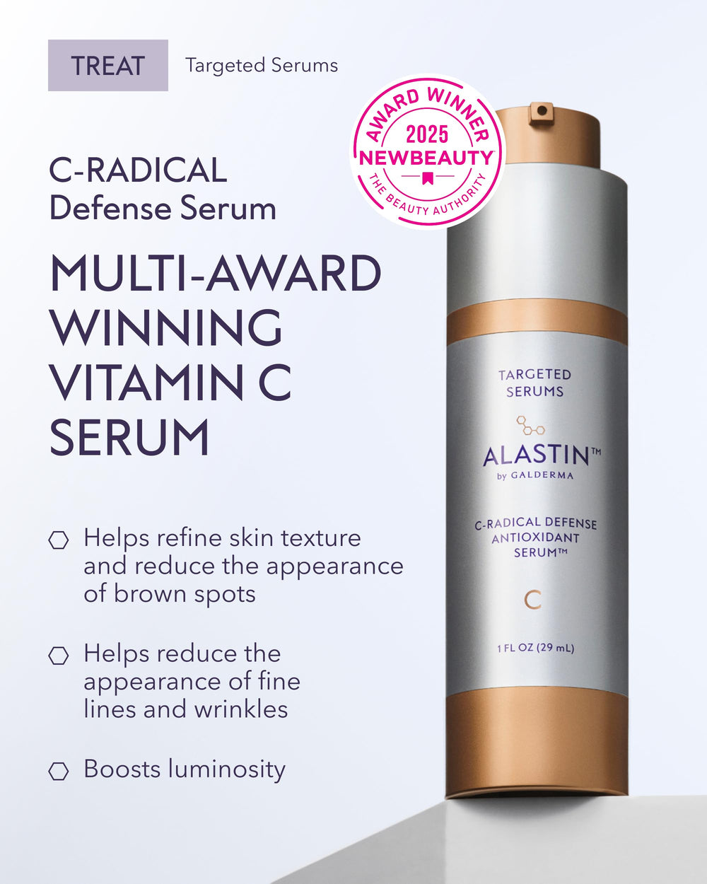 ALASTIN C-RADICAL Defense Serum, textura suave para hidratación diaria.