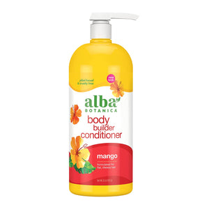 Alba Botanica Body Builder Mango, botella, aporta volumen y facilidad de peinado.