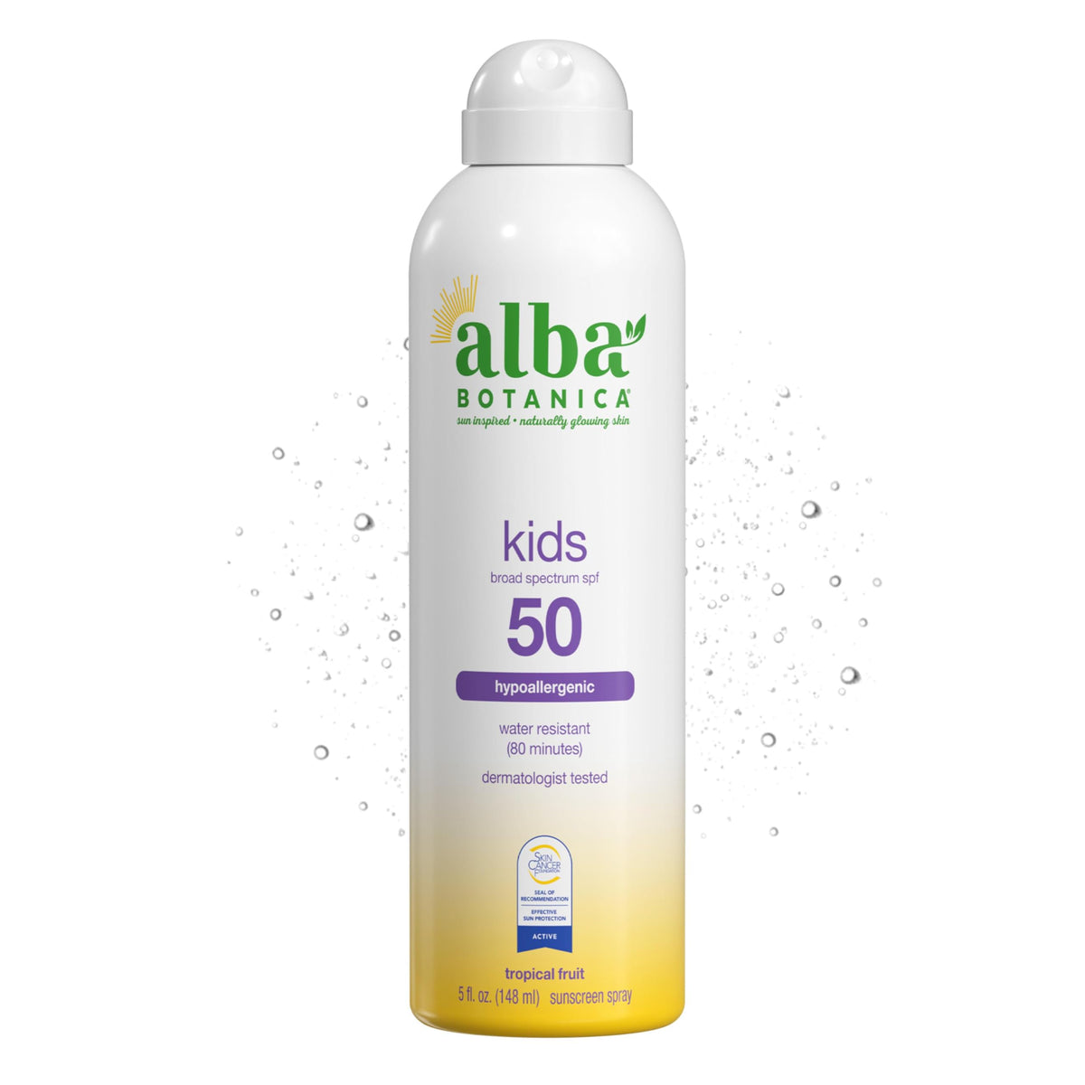 Protector solar en spray Alba Botanica para niños, protección ligera y secado rápido