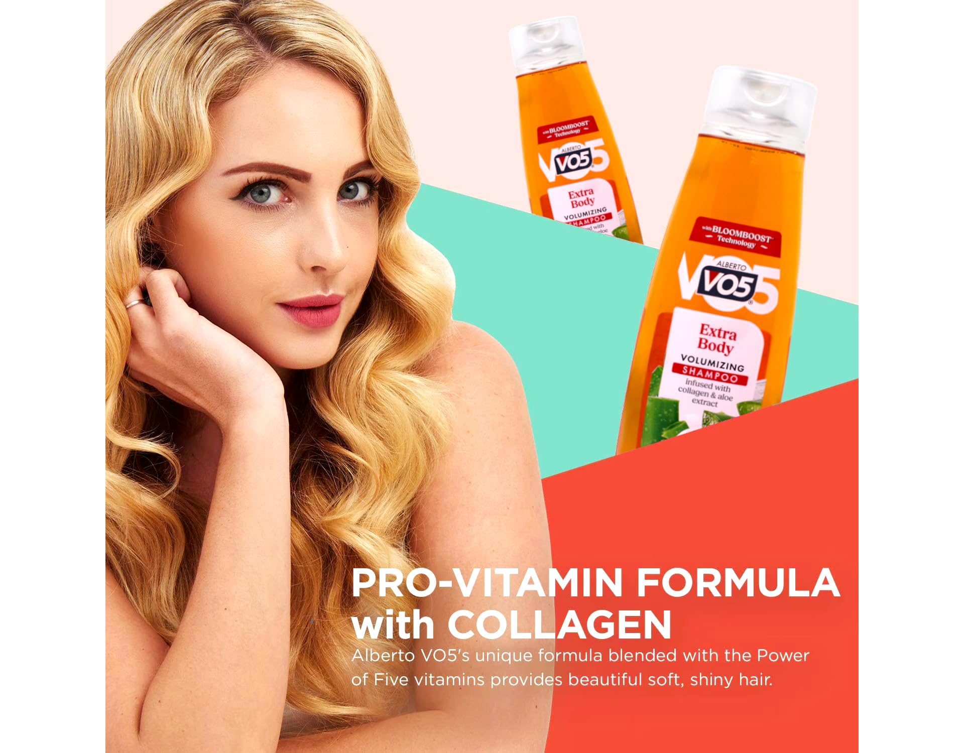 Alberto VO5 shampoo volumen extra, peinado más sencillo para días ocupados.