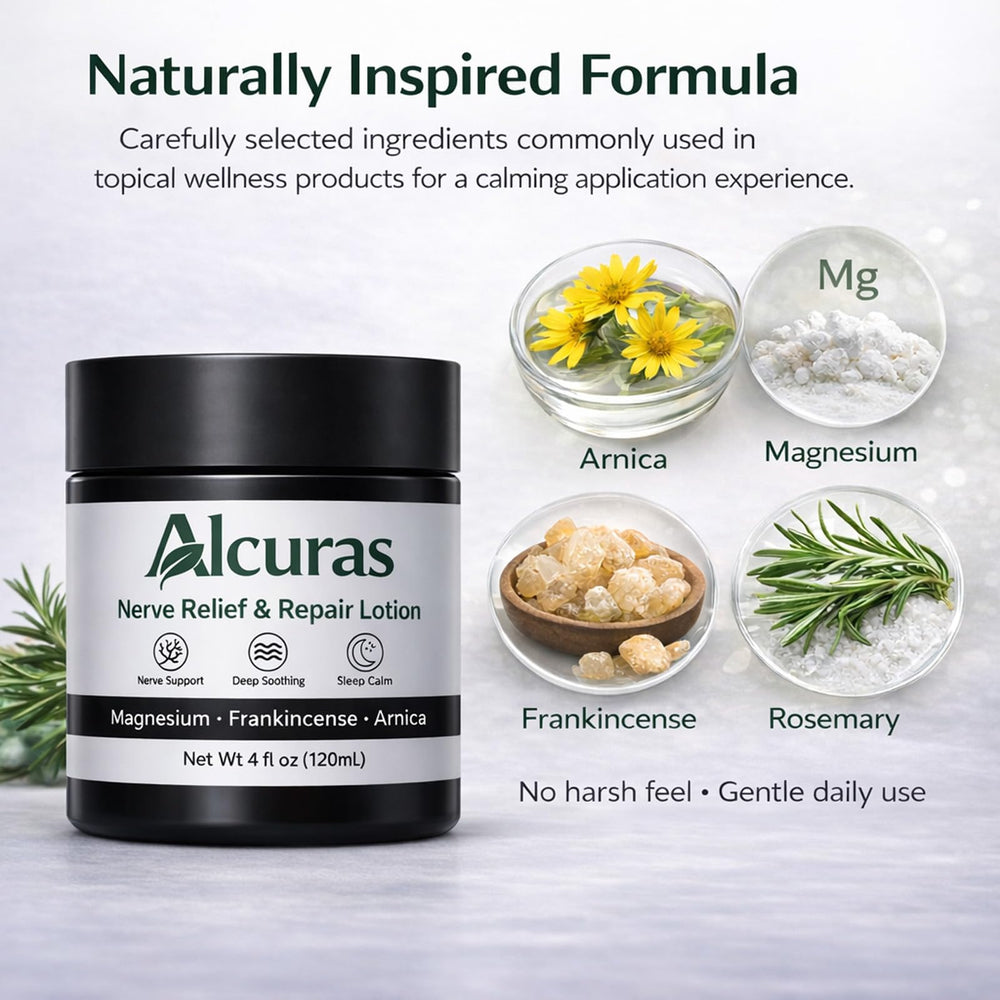 Alcuras Crema Nervio con magnesio, absorción rápida y sin residuo.