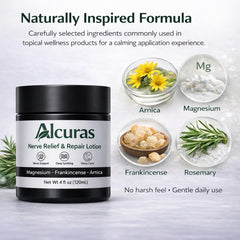 Alcuras Crema Nervio con magnesio, absorción rápida y sin residuo.