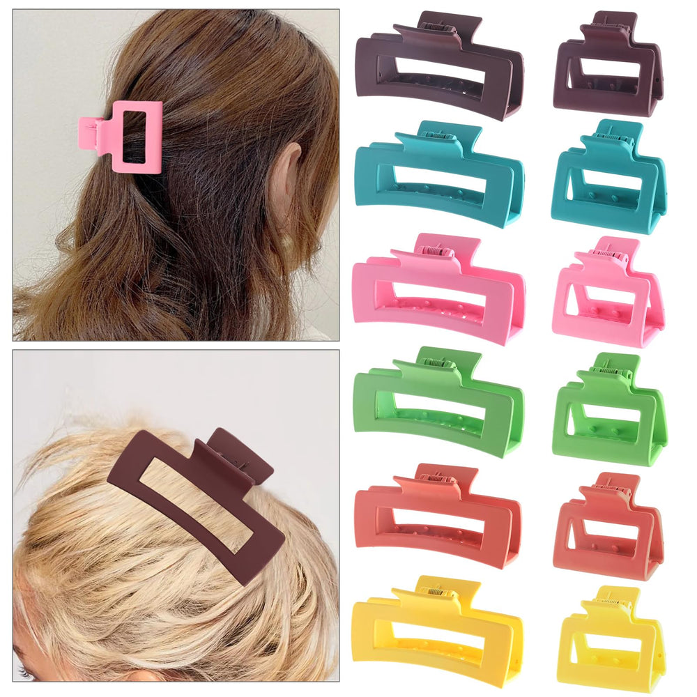 Alemaky pinza cabello cuadrada mediana mate colorida multicolor, versátil para diversos peinados.