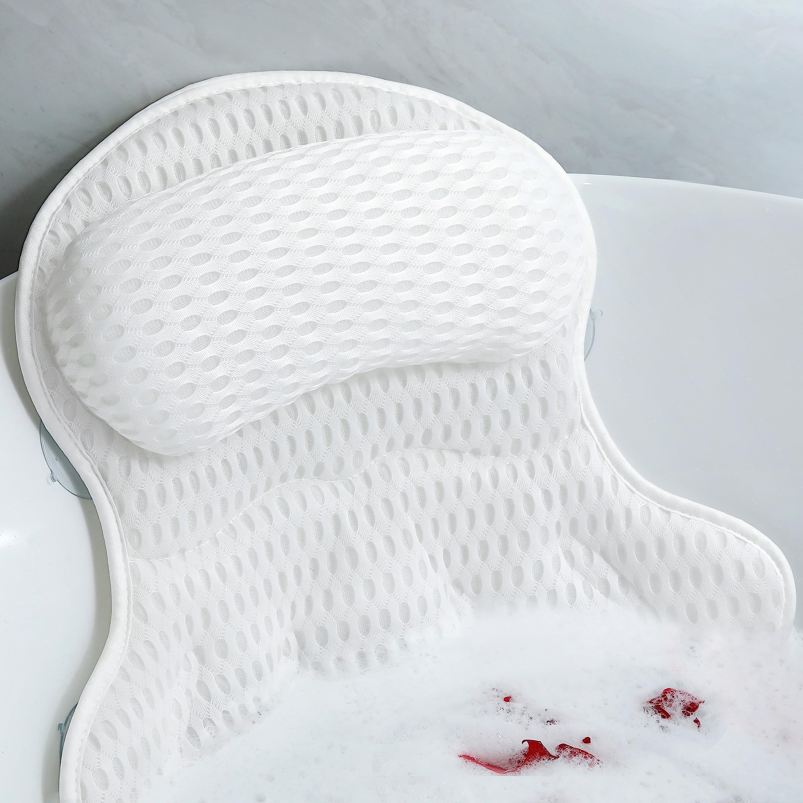 Almohada de baño Aleponna vista frontal con soporte cómodo para cuello