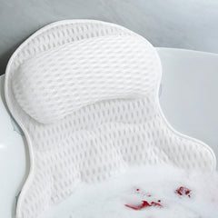 Almohada de baño Aleponna vista frontal con soporte cómodo para cuello