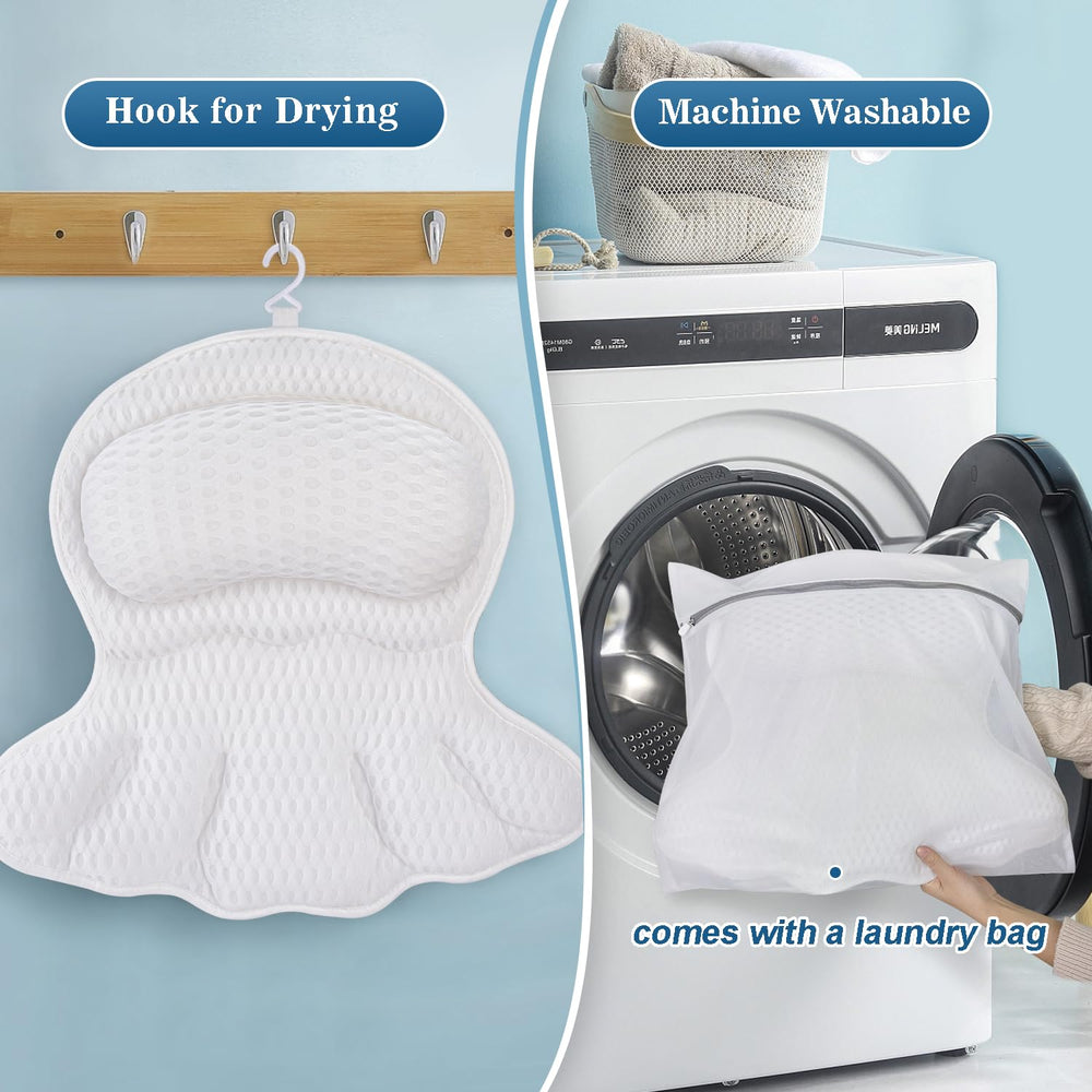 Almohada de baño lavable a máquina para mayor comodidad
