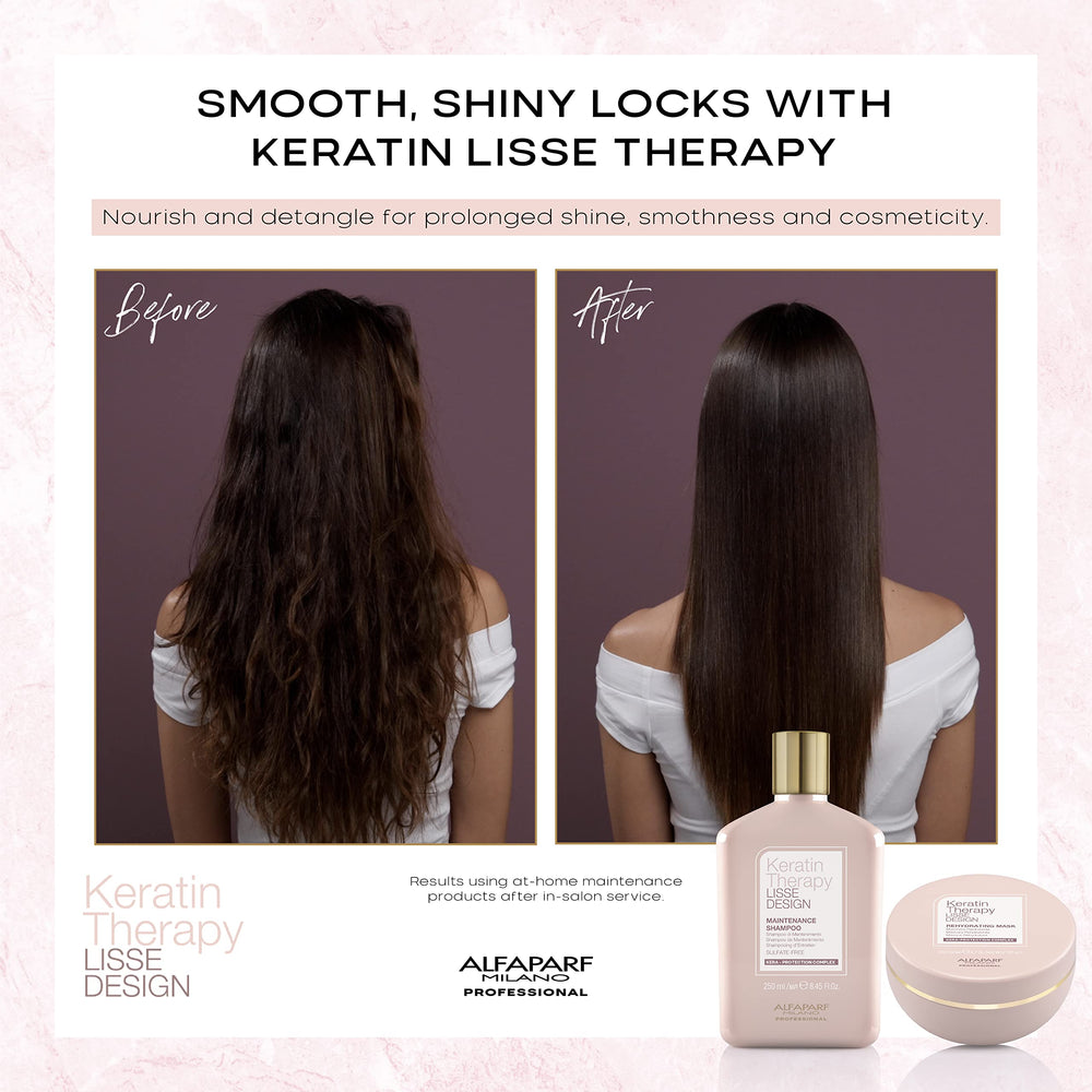 Alfaparf Milano Lisse Design Keratin Therapy, ingredientes keratina y colágeno protegen el cabello