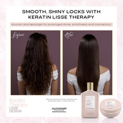 Alfaparf Milano Lisse Design Keratin Therapy, ingredientes keratina y colágeno protegen el cabello