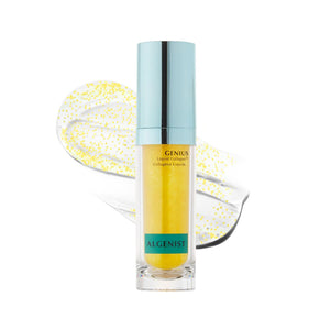 Algenist Genius Serum, botella: serum hidratante para mayor firmeza y luminosidad.