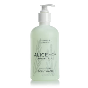 Alice + Co. gel de baño Lavanda Eucalipto, frontal, aroma calmante para iniciar el día