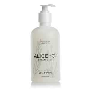 Alice + Co. Shampoo Lavanda Eucalipto en botella, aroma calmante para el día