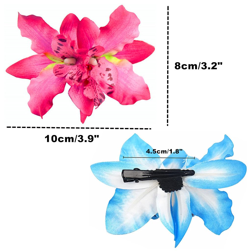 ALIMITOPIA clip flor artificial orquídea hawaiana vista cercana