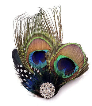 Aliotech clip mariposa pluma con lentejuelas, accesorio de peinado para bodas