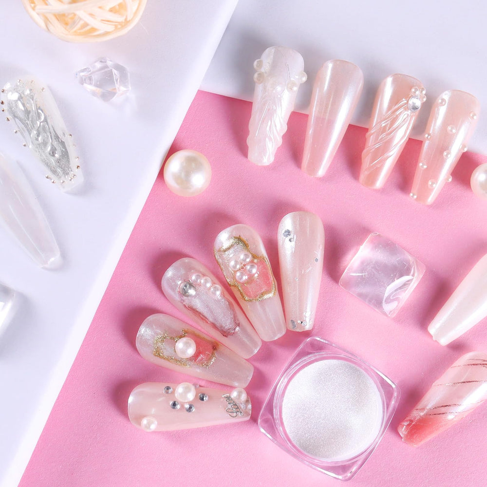 Allstarry kit polvo brillo perla para uñas, perfecto para decoración