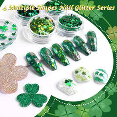 Allstarry glitter confeti trébol iridiscente, añade destellos brillantes a las uñas.