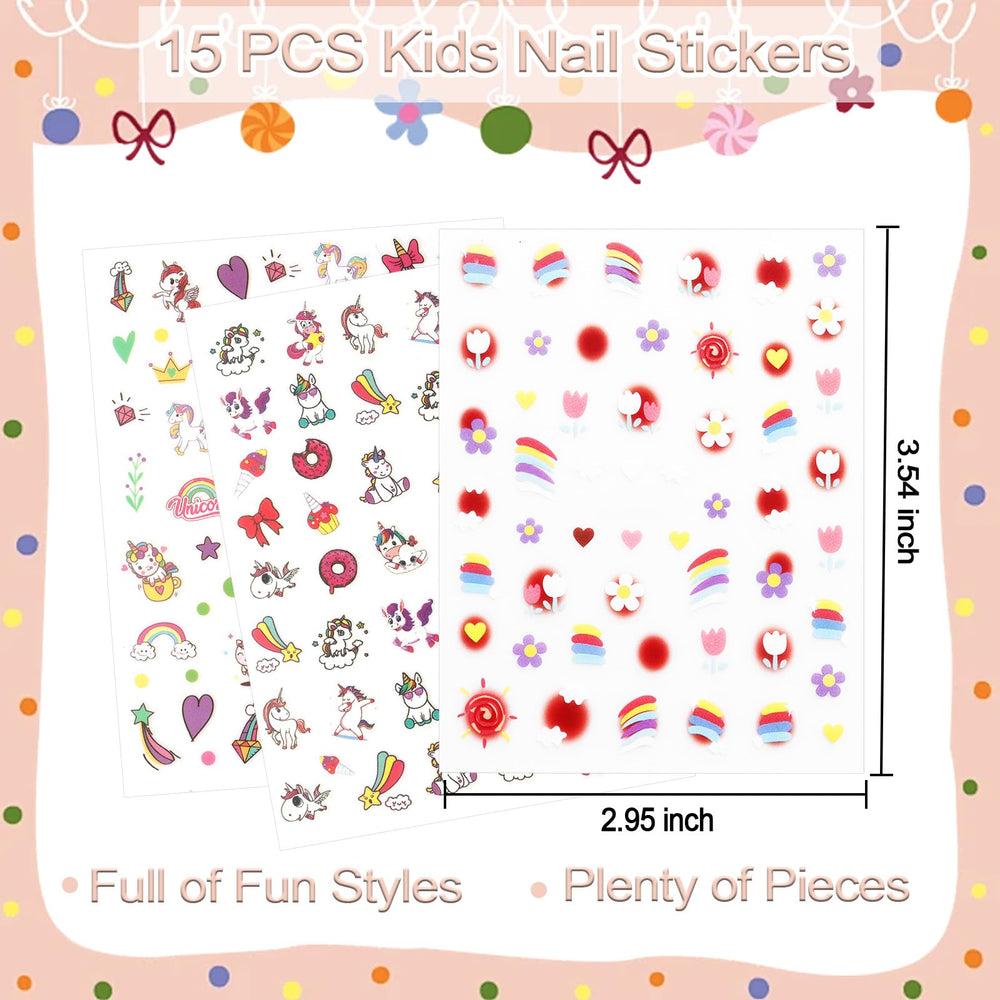 Allstarry nail stickers para niños, corazón brillante, perfecto para personalizar uñas en casa.