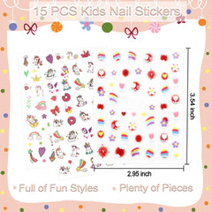 Allstarry nail stickers para niños, corazón brillante, perfecto para personalizar uñas en casa.
