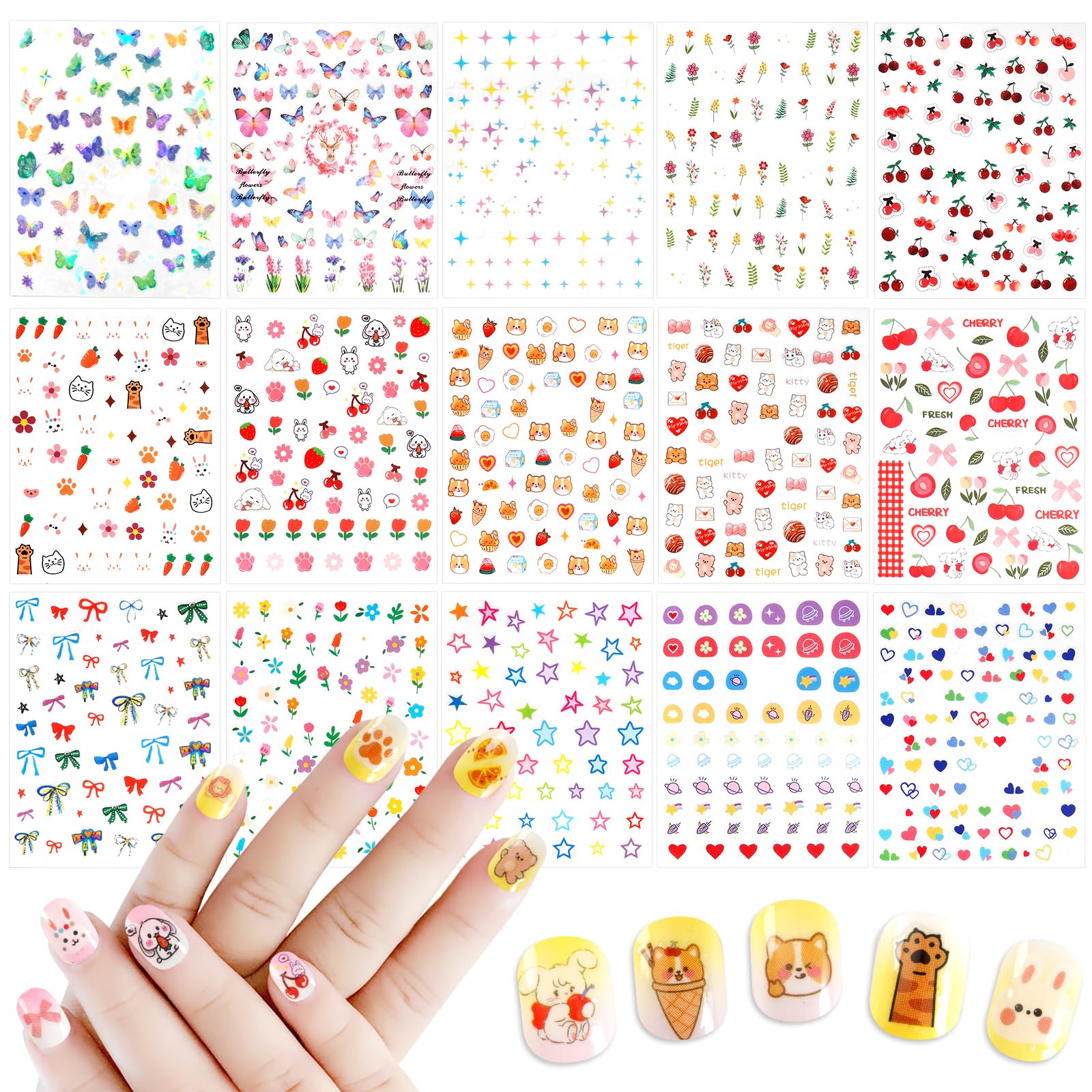 Allstarry uñas infantiles con conejito: diseño adorable para juego creativo.
