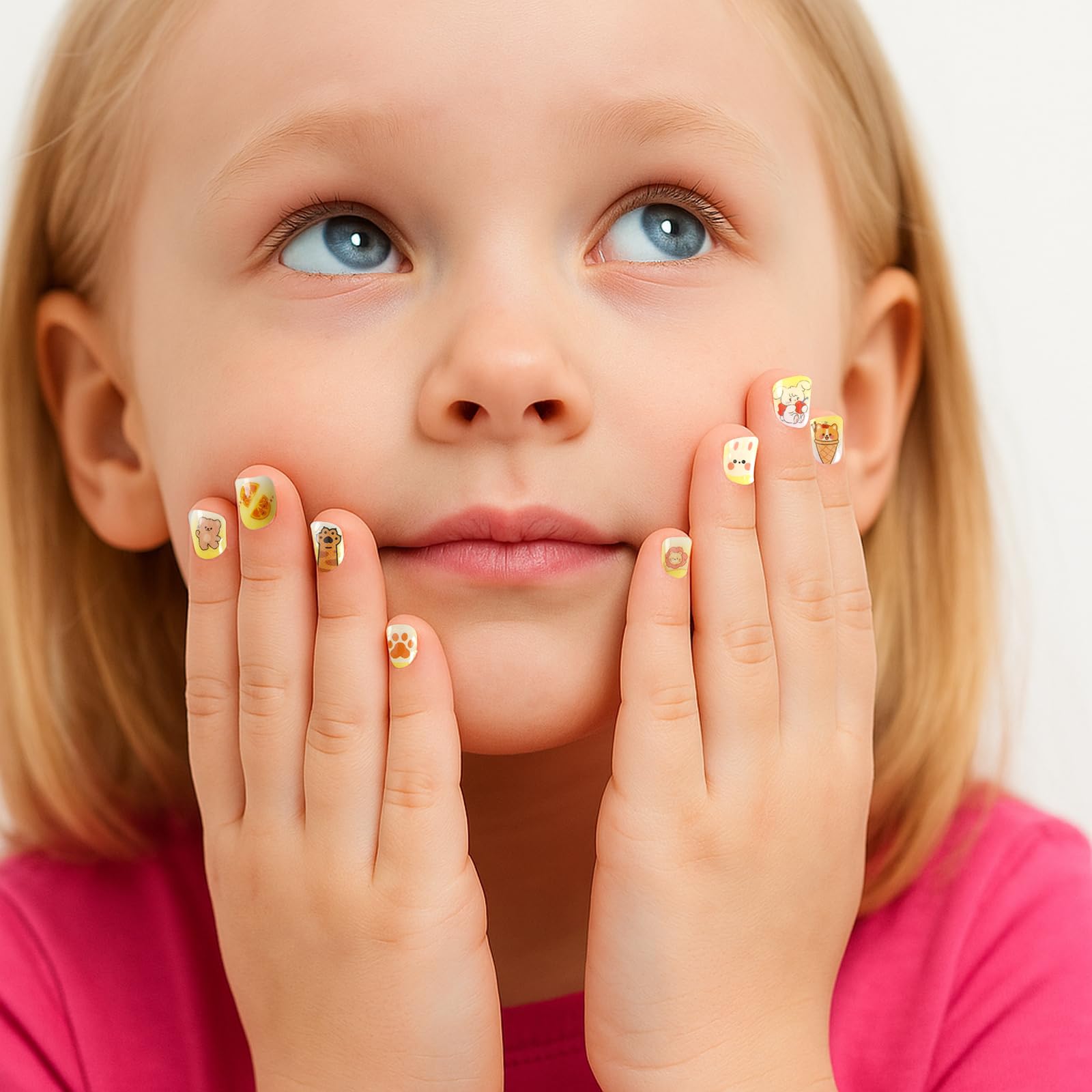 Allstarry uñas infantiles con corazón: opción divertida para personalizar manicuras.