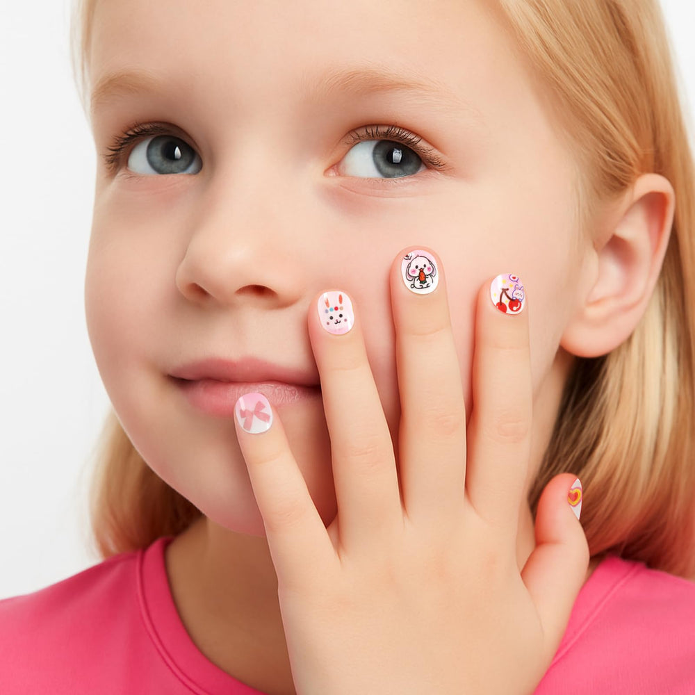 Allstarry uñas infantiles con estrella: diseño alegre para fiestas y juego.