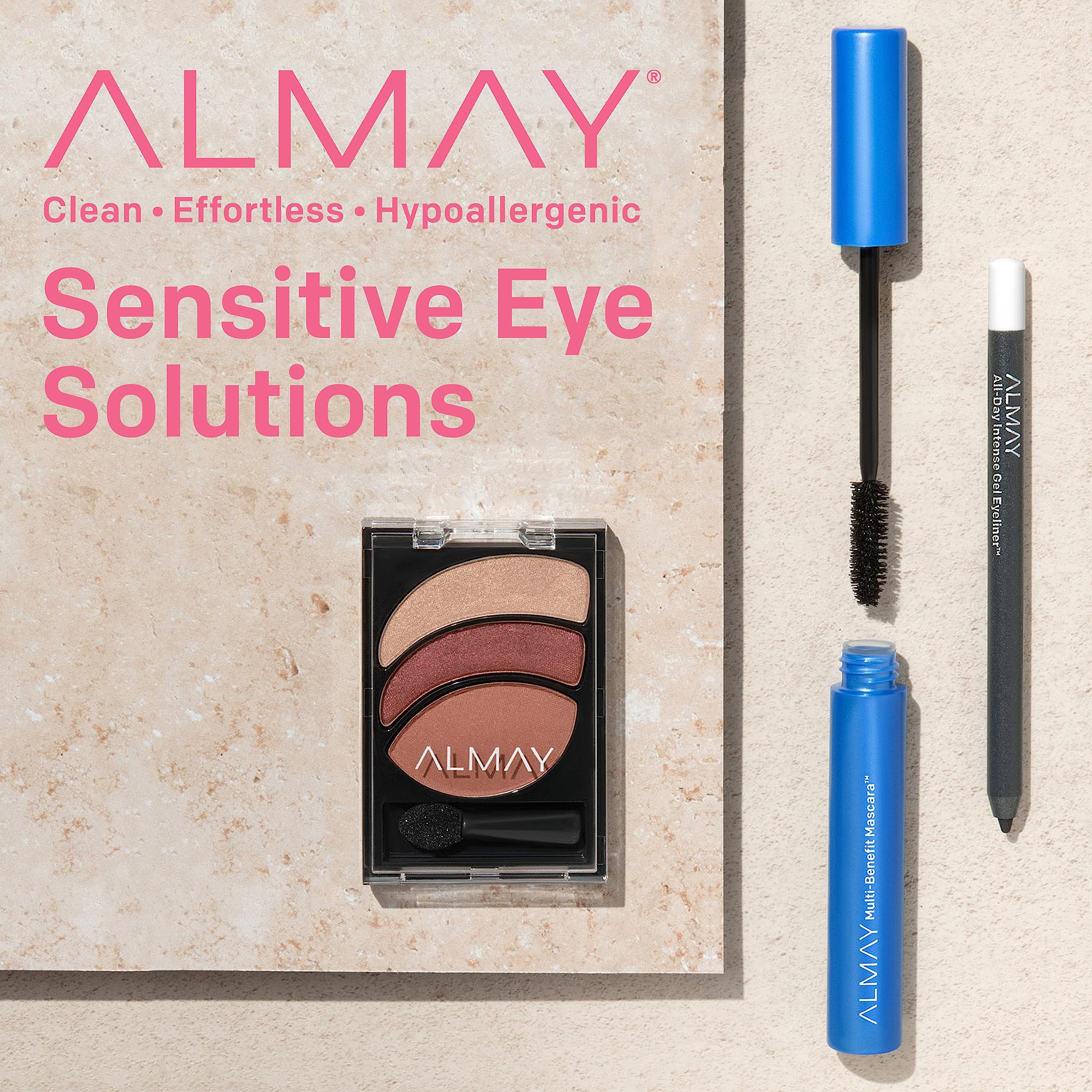 Producto dermatológico hipoalergénico de Almay para ojos sensibles.