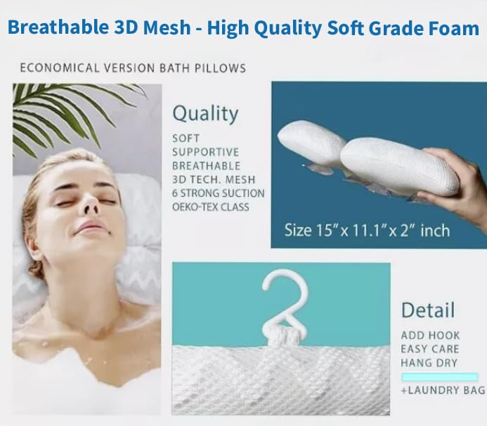 Reposacabezas ergonómico de la almohada de baño para cuello y hombros.