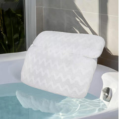 Almohada de baño de lujo para tina con malla 3D y soporte cómodo.