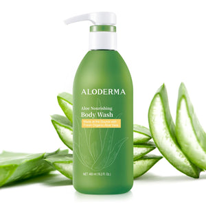 Gel de Aloderma en botella limpia y suave, aporta hidratación ligera a la piel.