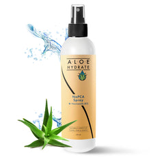 AloeHydrate NaPCA bruma facial en botella, hidrata y refresca la piel.