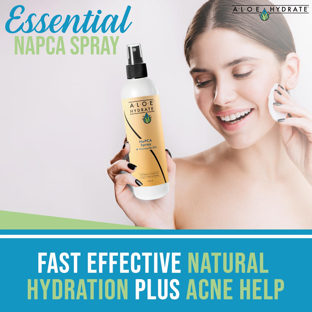 AloeHydrate Niacinamida refuerza la barrera cutánea y tono uniforme.
