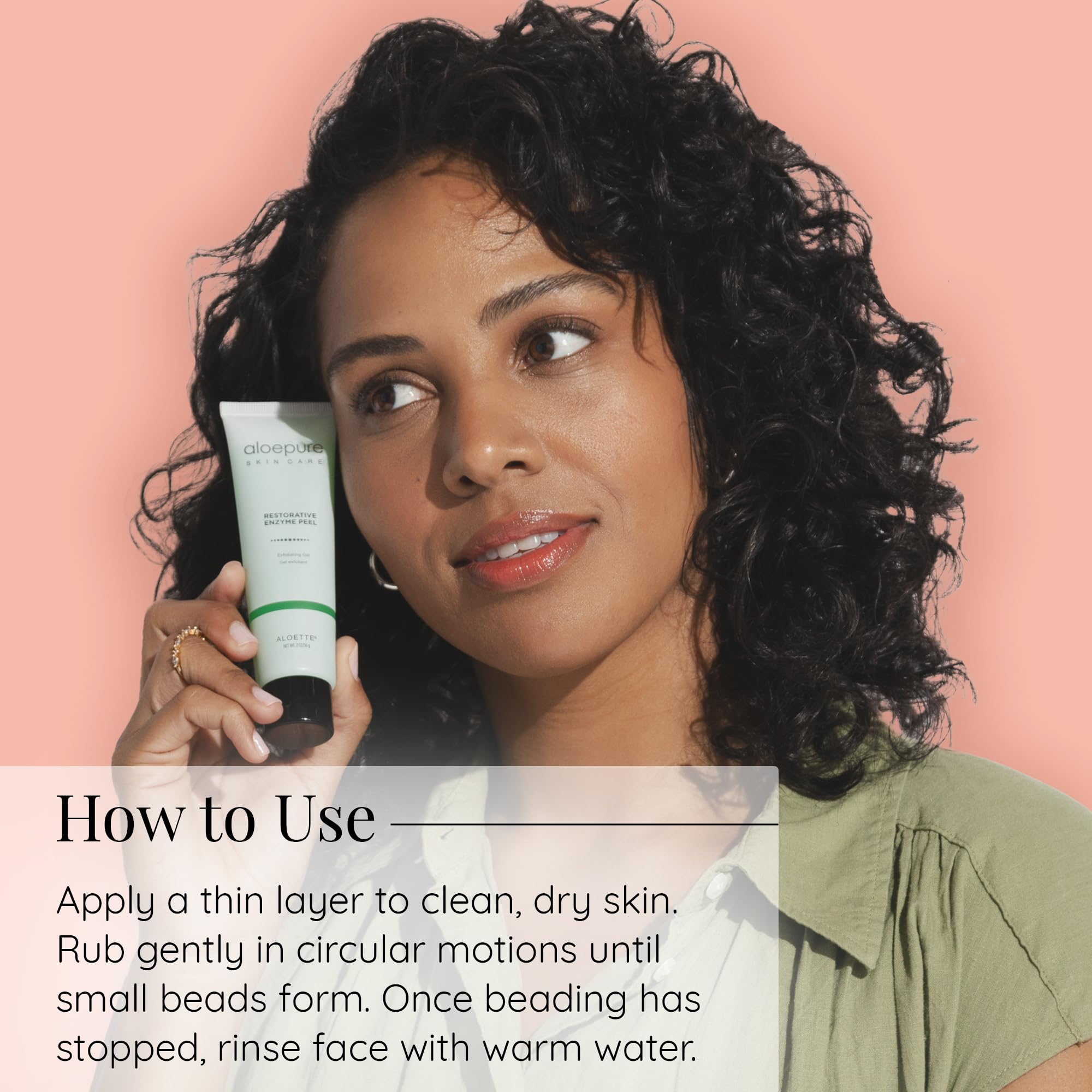 Aloette Face Peel Gel - Peel Enzimático Restaurador (2 oz / 60 g) | Exfoliante Facial Hidratante con Aloe Vera