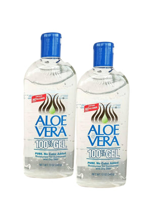 Gel de aloe vera Pack 2 en frasco, ideal para hidratación facial y corporal.