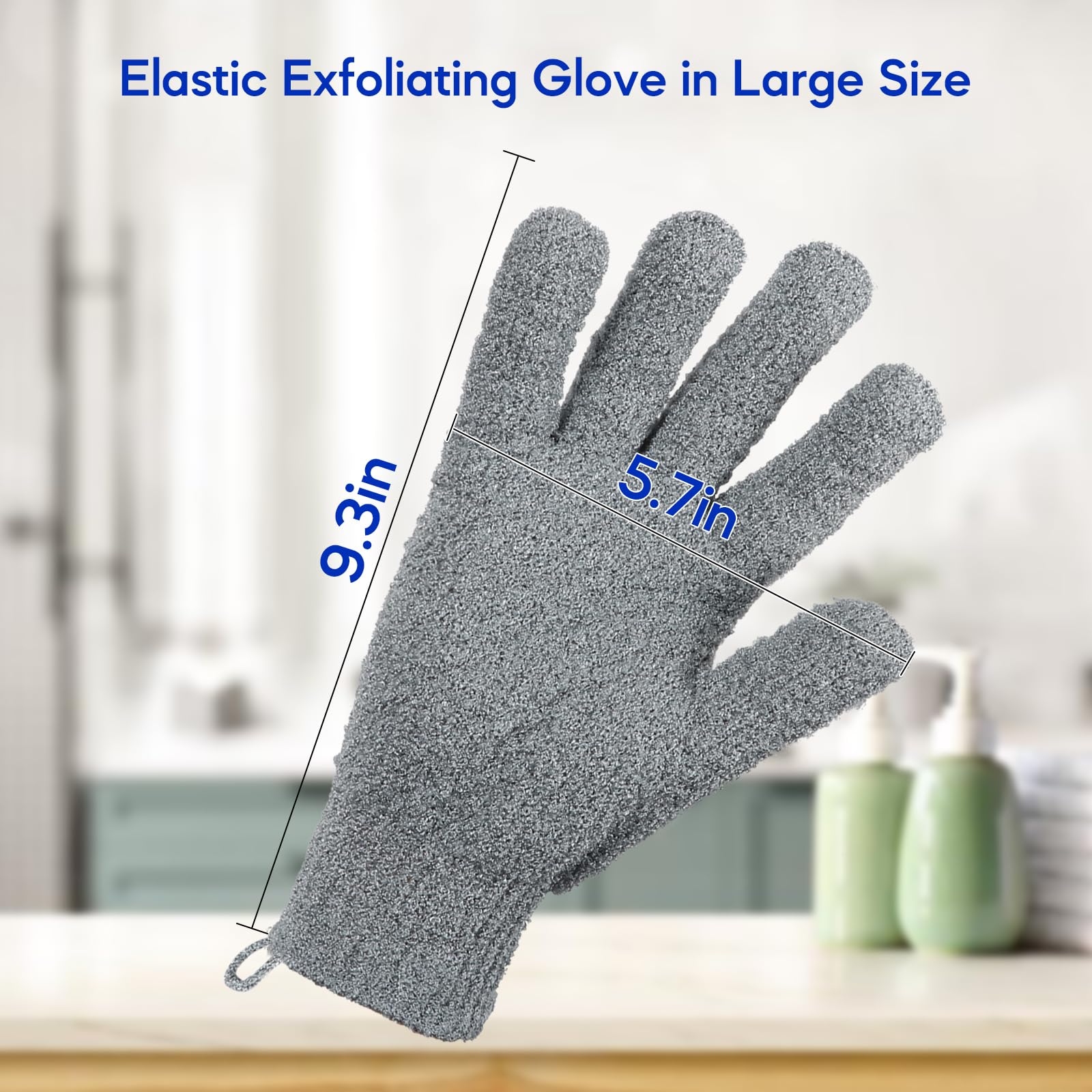 Alotpower guantes exfoliantes grandes, ocho piezas en colores negro y gris para uso diario