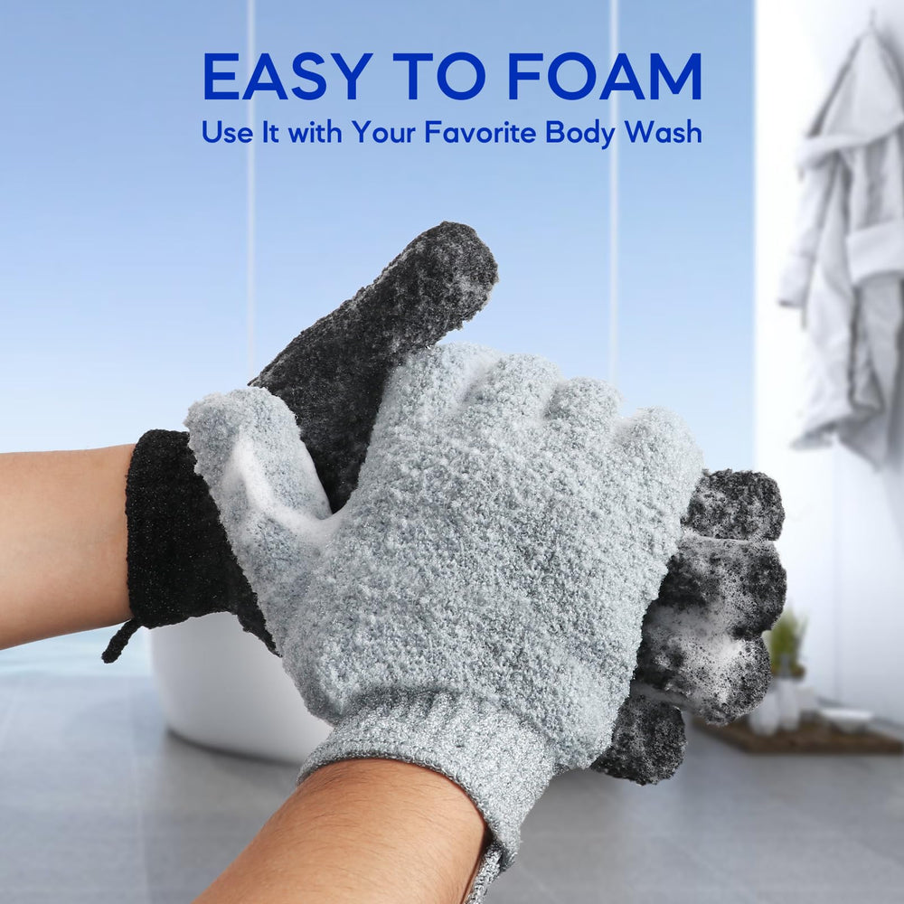 Alotpower guantes exfoliantes, fáciles de lavar y colgar para secado rápido
