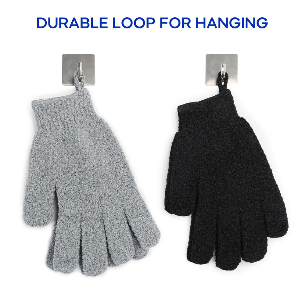 Alotpower guantes de baño, diseño de doble cara para piel limpia y suave