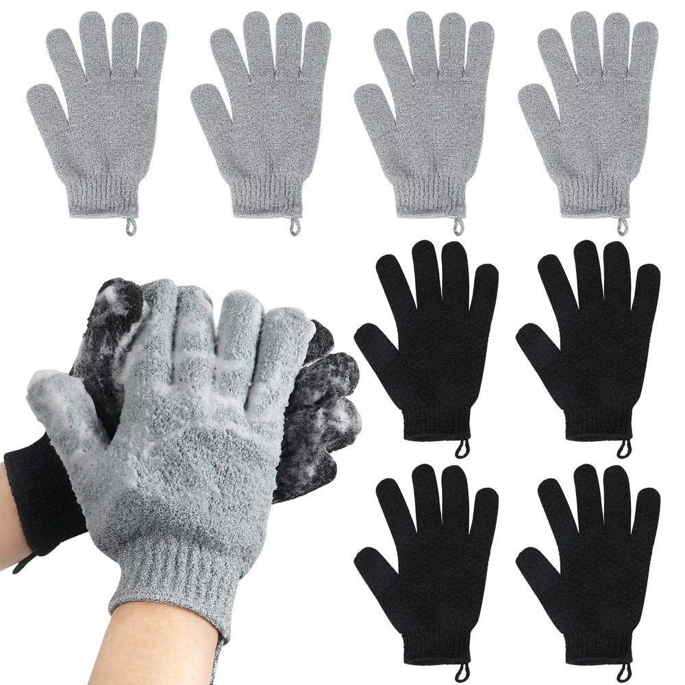 Alotpower guantes exfoliantes grandes, textura rugosa exterior para eliminar células muertas en la ducha
