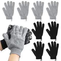 Alotpower guantes exfoliantes grandes, textura rugosa exterior para eliminar células muertas en la ducha