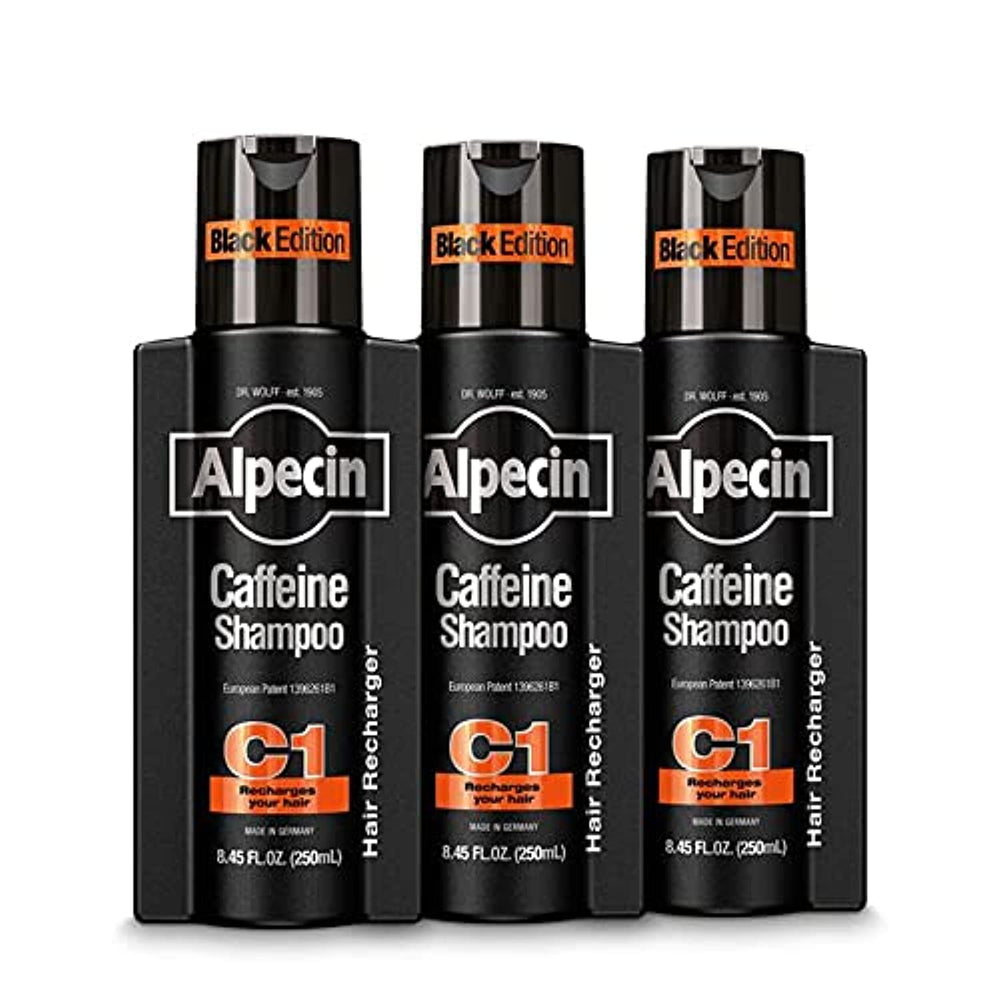 Alpecin Caffeine Champú C1 Edición Negra, botella visible, para estimular el cuero cabelludo