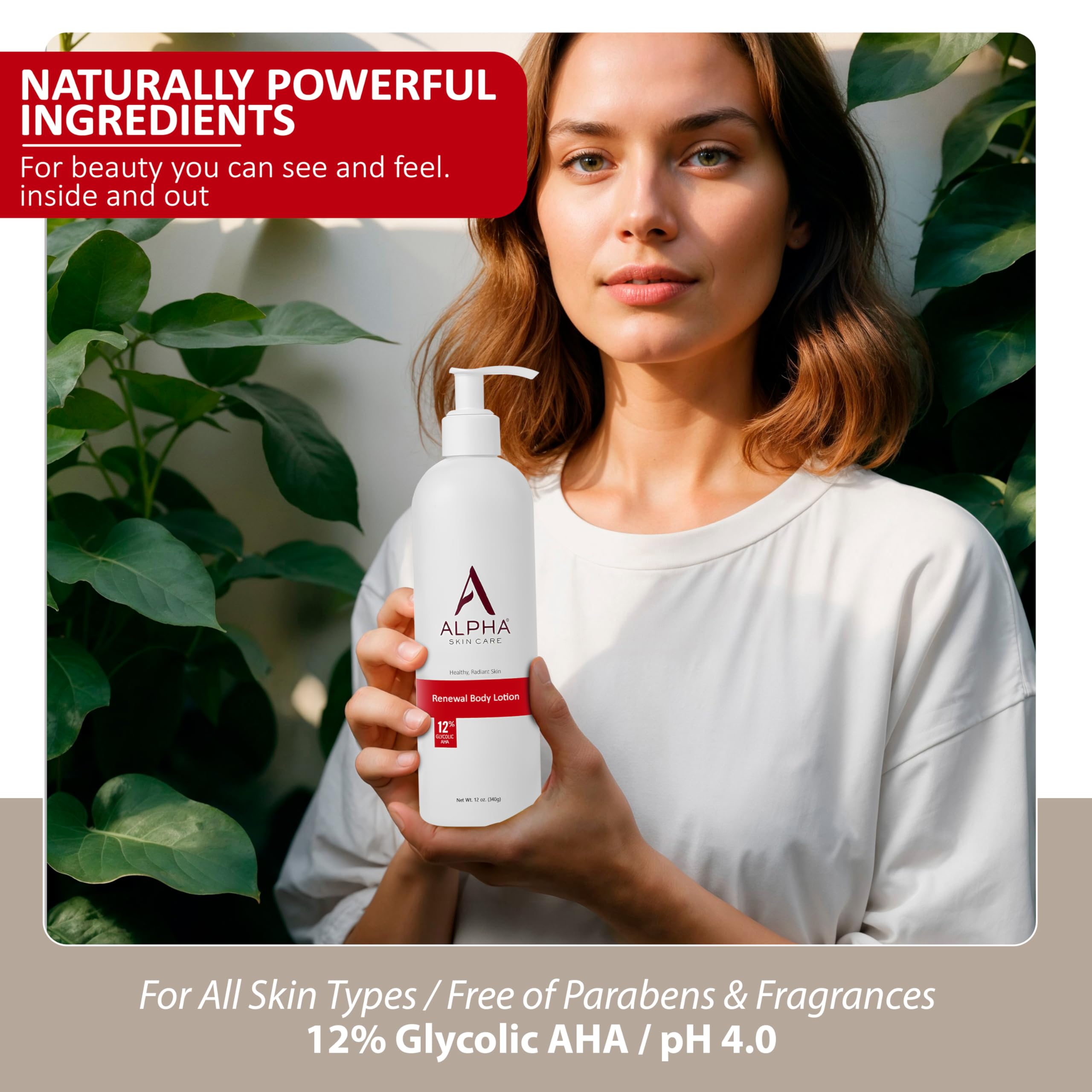 Nutrientes y antioxidantes presentes en la loción corporal Alpha
