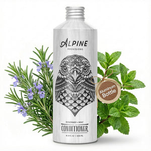 Alpine Provisions acondicionador orgánico: botella visible para hidratación profunda.