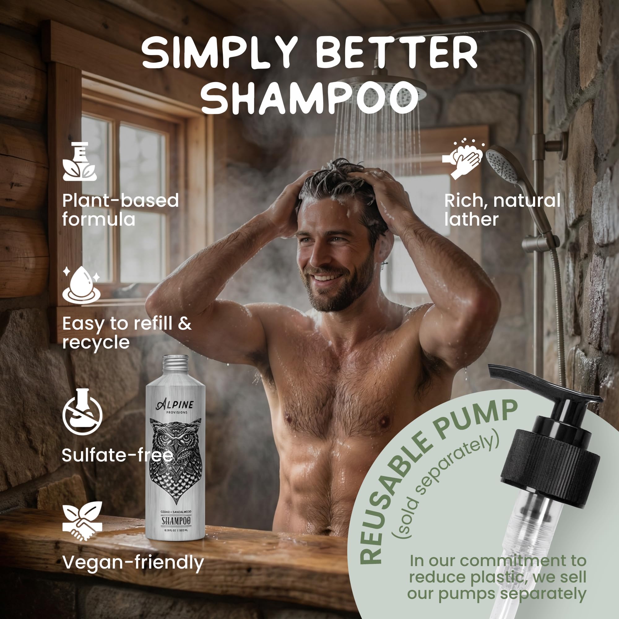 Alpine Provisions Shampoo con aloe y jojoba, nutrición del cabello.