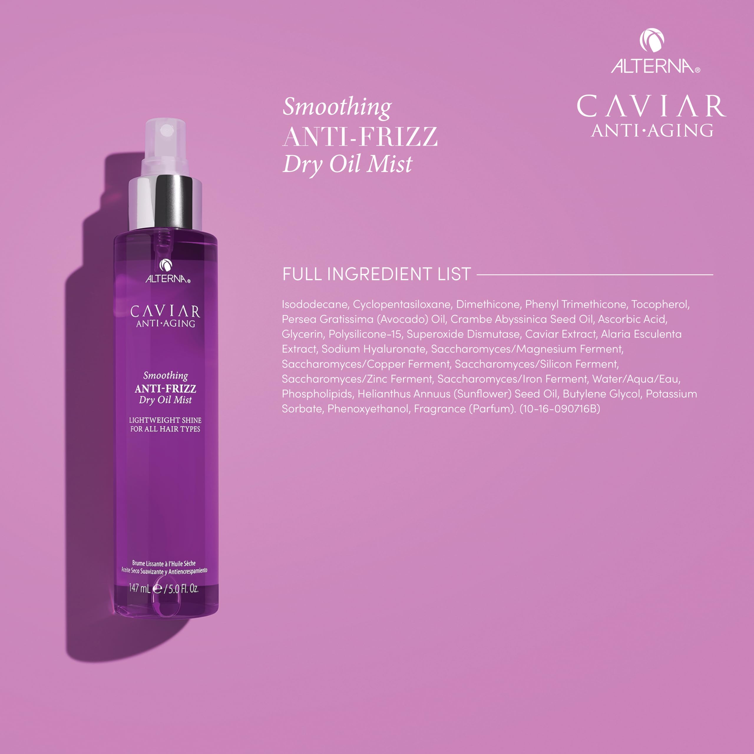 Protección contra calor con bruma seca de Alterna Caviar Anti-Aging.