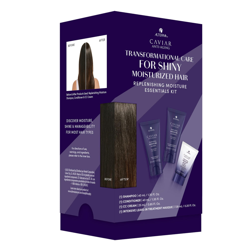 Alterna CAVIAR Humectación Champú, primer plano, aporta hidratación intensa para cabello seco.